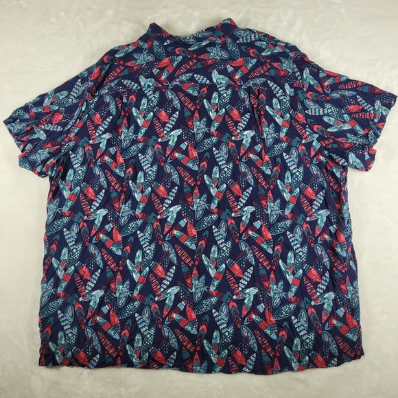 Oak‎ Hill Short Sleeve Button Up Shirt Men's 4XL Multicolor Hawaiian Geometric - Picture 4 of 7